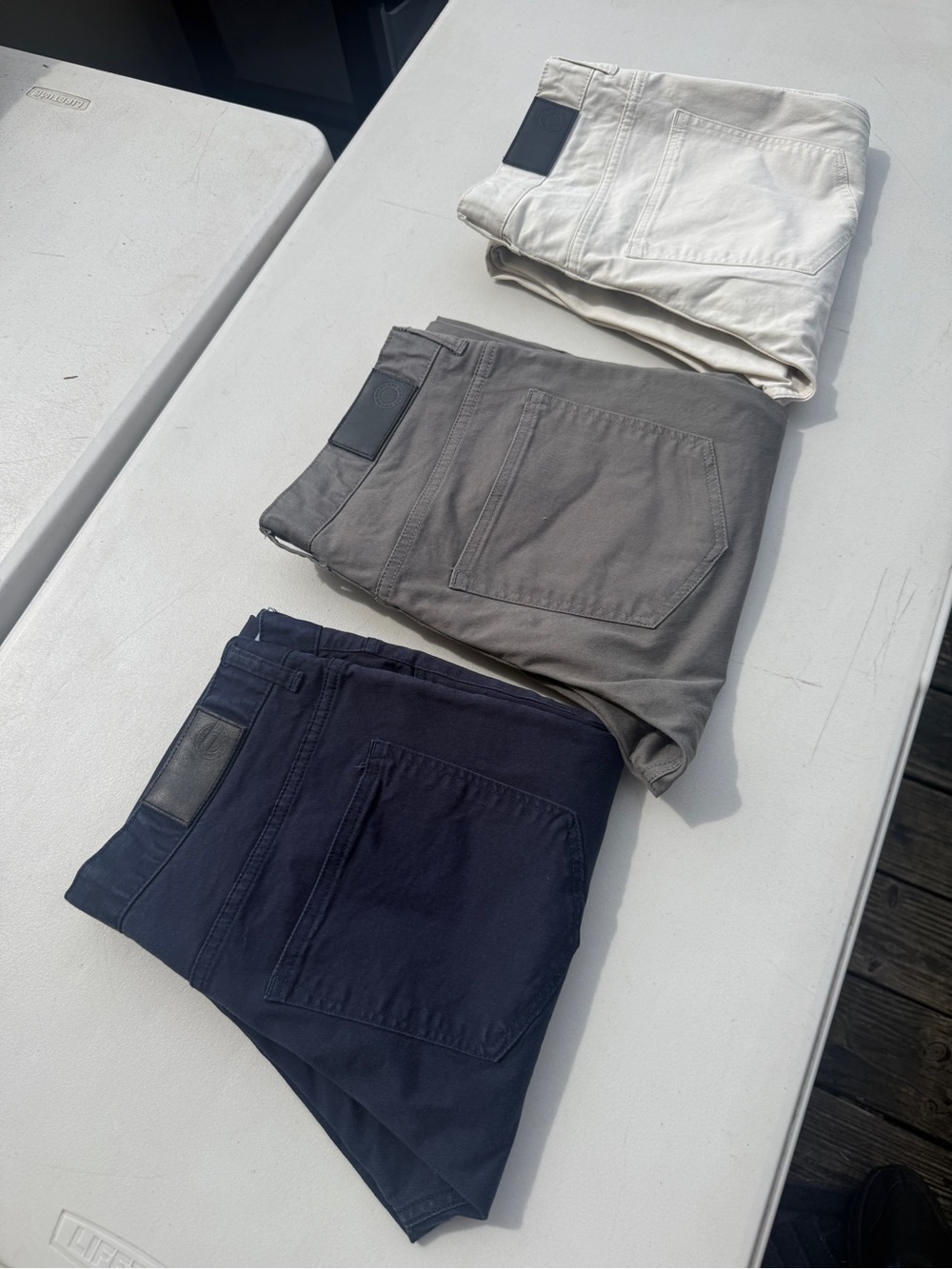 H&M Men’s Pants Lot 3 Pair Size 32x32 Navy+Gray+Cream Casual Stretch